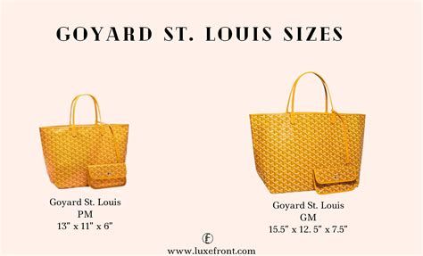 goyard tote green sizes|goyard tote sizes comparison.